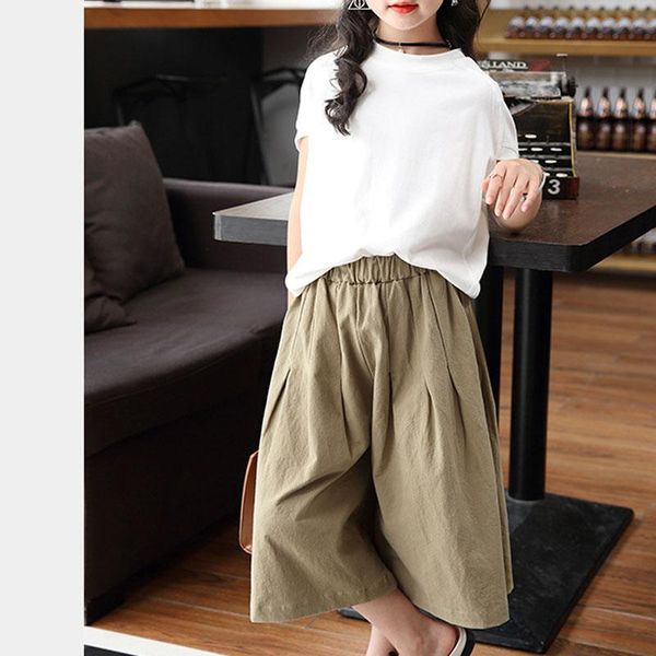 clothing sets summer girls' clothes korean simple solid color short-sleeved wide-leg pants big kids children's for teens 4-13y, White
clothing sets summer girls' clothes korean simple solid color short-sleeved wide-leg pants big kids children's for teens 4-13y, White