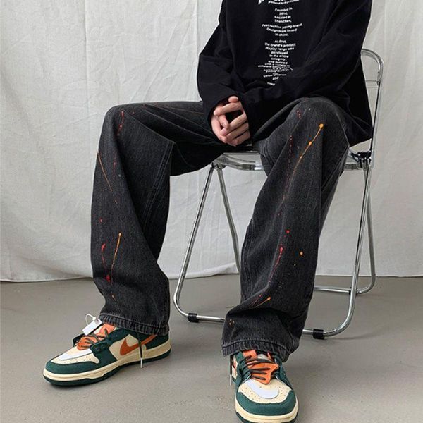 men's jeans high street pants for men 2021 hip hop spring autumn splash ink loose versatile straight vibe mopping wide-leg, Blue
men's jeans high street pants for men 2021 hip hop spring autumn splash ink loose versatile straight vibe mopping wide-leg, Blue