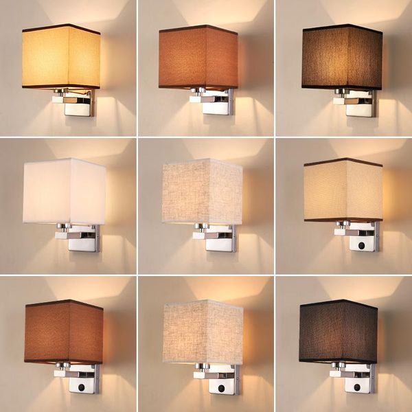 wall lamp modern bedside linen beige white black coffee square fabric sconce with on/off switch for bedroom living room
wall lamp modern bedside linen beige white black coffee square fabric sconce with on/off switch for bedroom living room