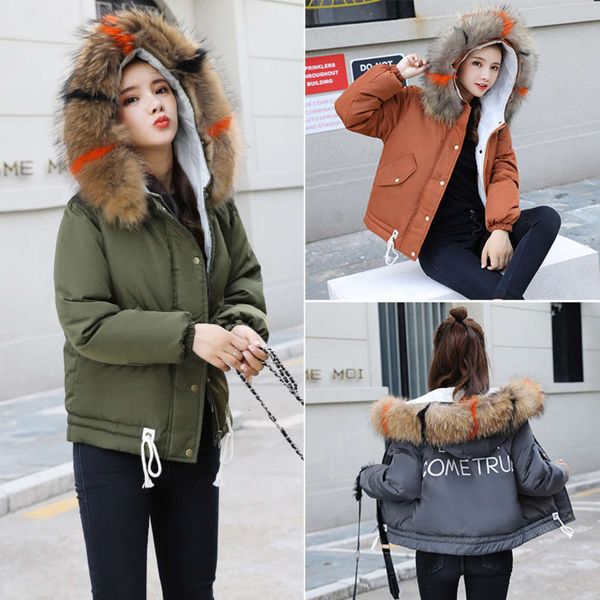 light luxurywinter new thickened net red bread short down 2020 women's big hair collar small cotton jacket brand, Black
light luxurywinter new thickened net red bread short down 2020 women's big hair collar small cotton jacket brand, Black
