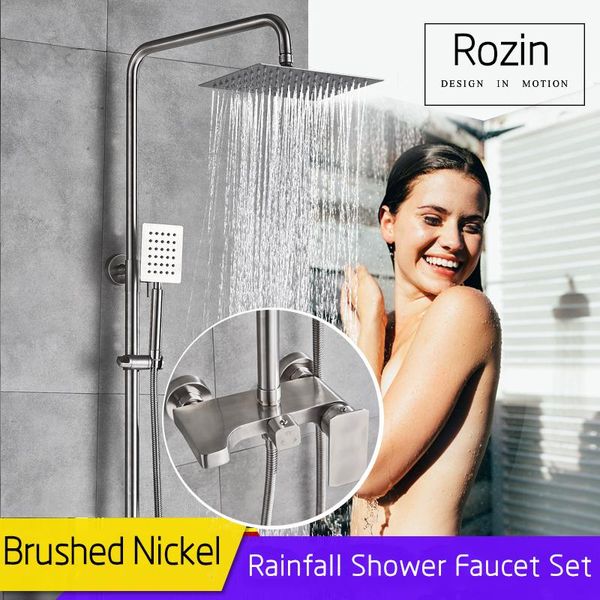 brushed nickel shower mixer set wall mounted bath shower kit rainfall head faucet storage shelf brass 3-ways mixer valve
brushed nickel shower mixer set wall mounted bath shower kit rainfall head faucet storage shelf brass 3-ways mixer valve