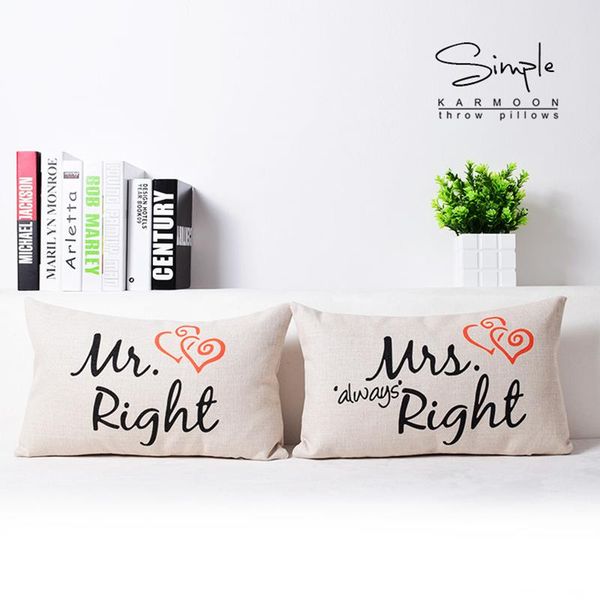 cushion/decorative pillow mr right mrs always cushion cover 50*30cm lumbar love cases wedding gifts sofa home decor cojines decorativos
cushion/decorative pillow mr right mrs always cushion cover 50*30cm lumbar love cases wedding gifts sofa home decor cojines decorativos