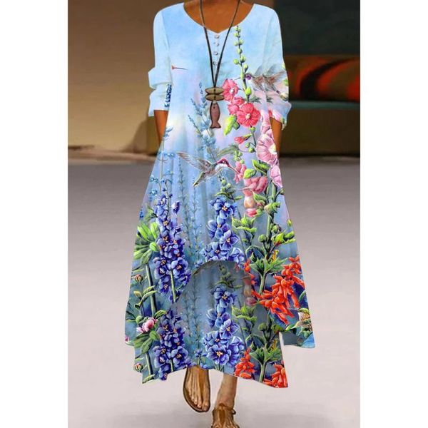 casual dresses 2021 summer women's dress long 3dprinting print spring big yards party, Black;gray
casual dresses 2021 summer women's dress long 3dprinting print spring big yards party, Black;gray