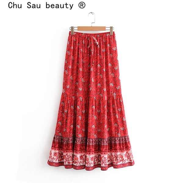chu sau beauty new fashion boho style floral print skirt women holiday chic elastic waist long skirts female falda de moda 210311, Black
chu sau beauty new fashion boho style floral print skirt women holiday chic elastic waist long skirts female falda de moda 210311, Black