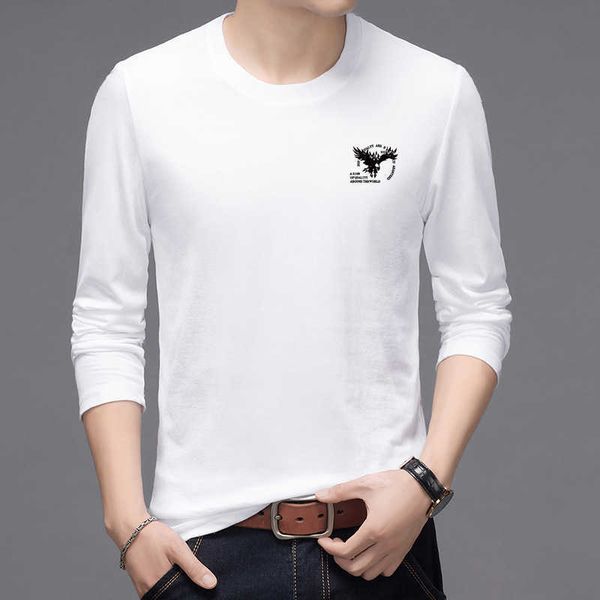 long men's t-shirt sleeve cotton round neck men's slim fit korean version with bottom, White;black
long men's t-shirt sleeve cotton round neck men's slim fit korean version with bottom, White;black
