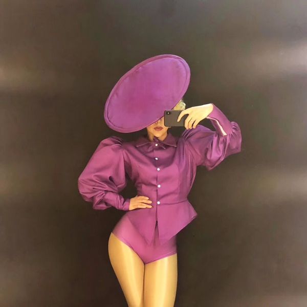 women stage wear violet djds bodysuit long sleeve nightclub party celebrate show dancer singer (without hat outer ring), Black;red
women stage wear violet djds bodysuit long sleeve nightclub party celebrate show dancer singer (without hat outer ring), Black;red