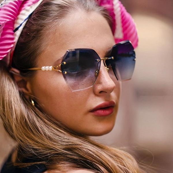 womens pearl sunglasses lady metal rimless shades female driving glasses zonnebril dames, White;black
womens pearl sunglasses lady metal rimless shades female driving glasses zonnebril dames, White;black