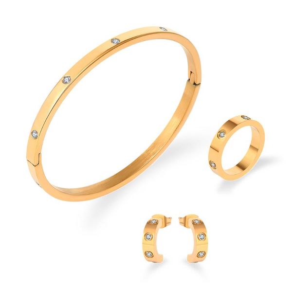 wedding rings crystals love bangles eearrings cubic zirconia bracelets couple luxury jewelry stainless steel bangle sets for women gifts, Slivery;golden
wedding rings crystals love bangles eearrings cubic zirconia bracelets couple luxury jewelry stainless steel bangle sets for women gifts, Slivery;golden