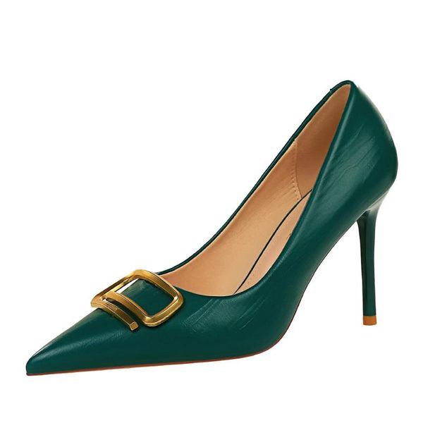 dress shoes fashion women party high heels stiletto female shallow mouth pointed toe metal buckle decorative pumps, Black
dress shoes fashion women party high heels stiletto female shallow mouth pointed toe metal buckle decorative pumps, Black
