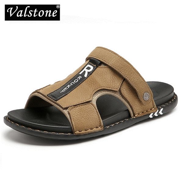 valstone genuine leather slippers for men summer slides male sandals beach outsides shoes hombre sandalia outside 210805, Black
valstone genuine leather slippers for men summer slides male sandals beach outsides shoes hombre sandalia outside 210805, Black