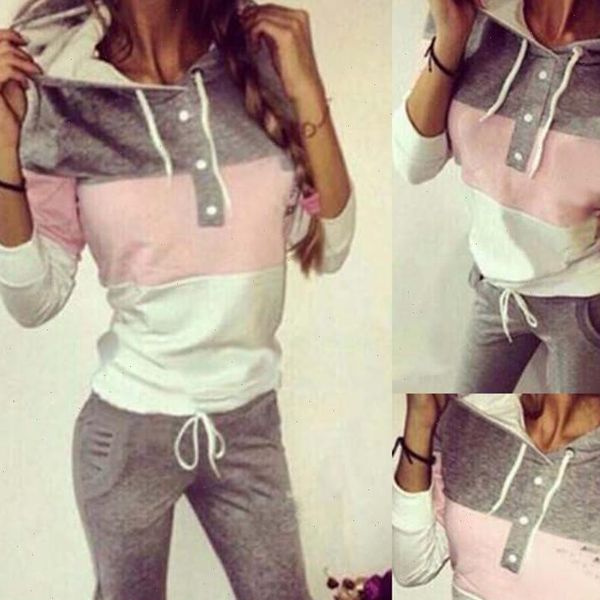 women tracksuit women hoodie set fashion contrast stitching button pocket casual sweatshirt set drop shipping, Gray
women tracksuit women hoodie set fashion contrast stitching button pocket casual sweatshirt set drop shipping, Gray