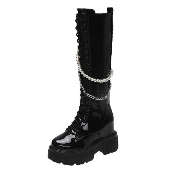 boots 2021 thick heel ankle chunky sneakers women high heels winter platform patent leather woman shoes 10cm wedges chain, Black
boots 2021 thick heel ankle chunky sneakers women high heels winter platform patent leather woman shoes 10cm wedges chain, Black