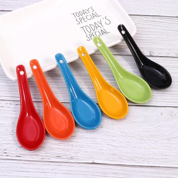 6pcs candy color ceramic soup spoon creative serving spoons tableware for home restaurant (mixed colors)
6pcs candy color ceramic soup spoon creative serving spoons tableware for home restaurant (mixed colors)