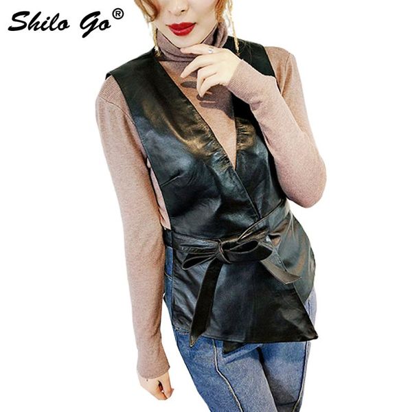 women's vests shilo go leather vest woens spring fashion sheepskin genuine v neck bow belt sleeveless lady office asymmetrical, Black;white
women's vests shilo go leather vest woens spring fashion sheepskin genuine v neck bow belt sleeveless lady office asymmetrical, Black;white