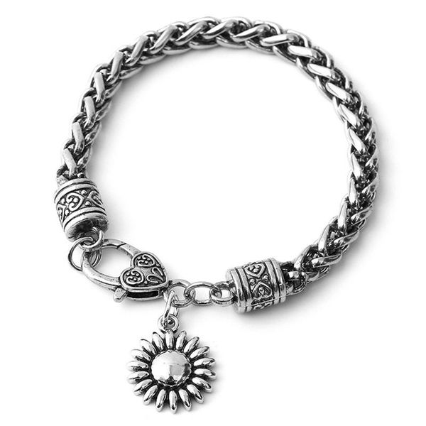 vintage alloy sunflower pendant charms braided bracelet for women fashion adjustable rope chain daisy wristband jewelry gift, Golden;silver
vintage alloy sunflower pendant charms braided bracelet for women fashion adjustable rope chain daisy wristband jewelry gift, Golden;silver