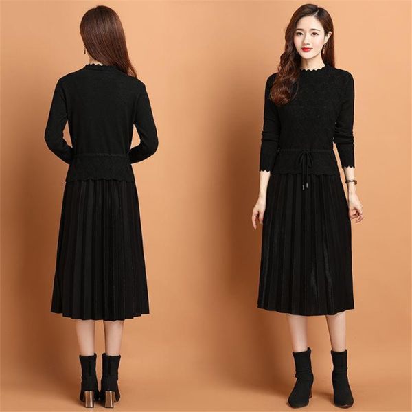 casual dresses 2021 autumn o-neck knitted dress for woman slim waist long sleeve sweater female korean fashion winter, Black;gray
casual dresses 2021 autumn o-neck knitted dress for woman slim waist long sleeve sweater female korean fashion winter, Black;gray
