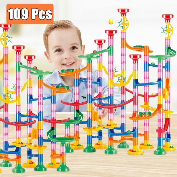 133pcs set diy construction marble run race track building blocks kids 3d maze ball roll toys children christmas gift
133pcs set diy construction marble run race track building blocks kids 3d maze ball roll toys children christmas gift