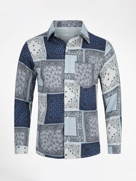 cloudstyle men patchwork print shirt w5gq#, White;black
cloudstyle men patchwork print shirt w5gq#, White;black