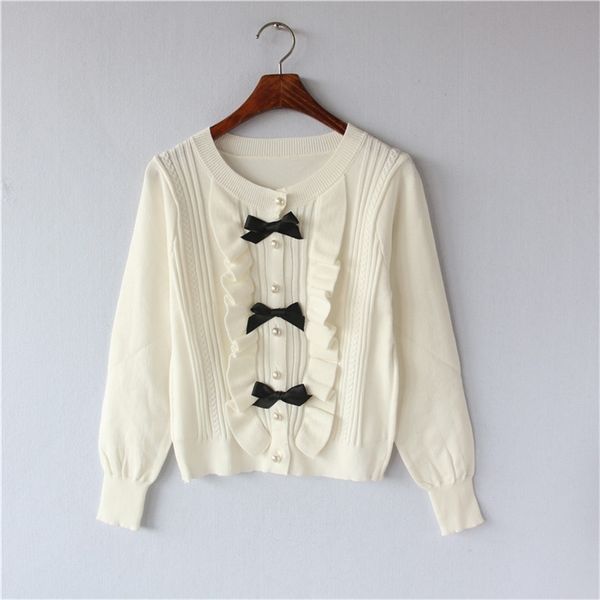 sweet velvet bow deco pearl button cardigan jacket sweater o-neck long sleeve twist ruffles short knitted outwear women 210602, White;black
sweet velvet bow deco pearl button cardigan jacket sweater o-neck long sleeve twist ruffles short knitted outwear women 210602, White;black