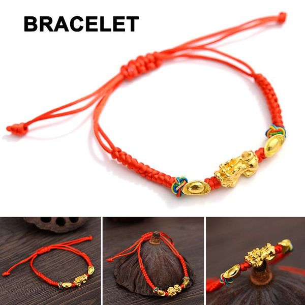 charm bracelets amulet hand-woven red rope bracelet with golden pi xiu charms pendant jrdh889, Golden;silver
charm bracelets amulet hand-woven red rope bracelet with golden pi xiu charms pendant jrdh889, Golden;silver