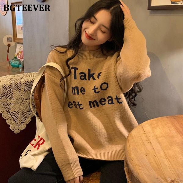 women's sweaters fgteev casual o-neck letter print winter thicken long-sleeve women sweater jumpers female knit pullovers, White;black
women's sweaters fgteev casual o-neck letter print winter thicken long-sleeve women sweater jumpers female knit pullovers, White;black