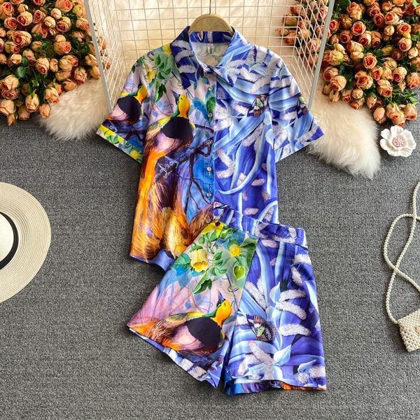 two piece dress fashion color short-sleeved printed shirt women's casual trendy two-piece suit high-waist wide-leg shorts summer, White
two piece dress fashion color short-sleeved printed shirt women's casual trendy two-piece suit high-waist wide-leg shorts summer, White