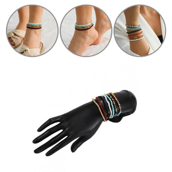 bangle women 7pcs bohemian handmade contrast color beads anklets bracelets jewelry for travel, Black
bangle women 7pcs bohemian handmade contrast color beads anklets bracelets jewelry for travel, Black