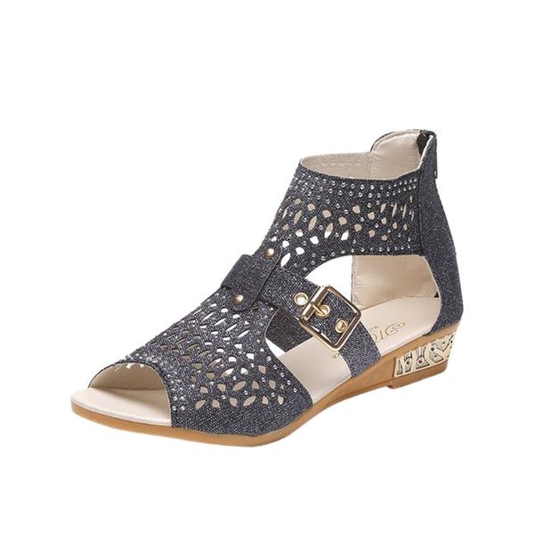 sandals vintage sandales hollow out zip up women fashion open toe beach shoes outdoor wedge crystal woman footwear, Black
sandals vintage sandales hollow out zip up women fashion open toe beach shoes outdoor wedge crystal woman footwear, Black