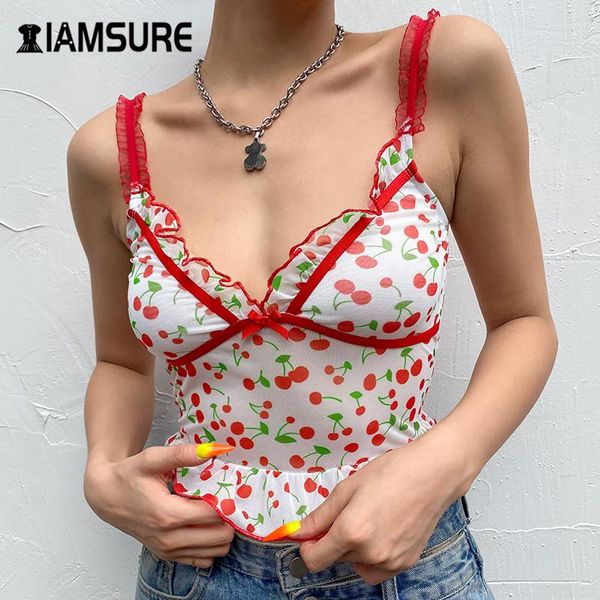women's tanks & camis iamsure cherry printed cute ruffles crop for women streetwear v-neck mesh female tank summer aesthetic y2k, White
women's tanks & camis iamsure cherry printed cute ruffles crop for women streetwear v-neck mesh female tank summer aesthetic y2k, White
