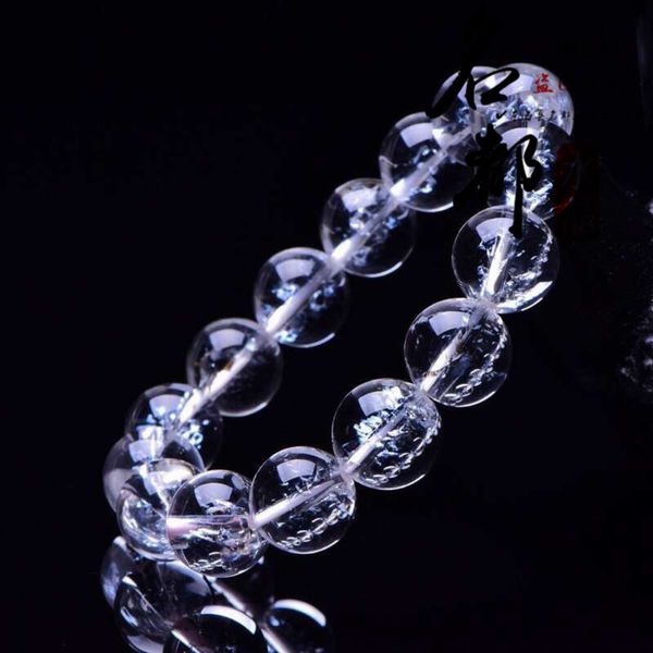 mingdu crystal natural himalayan crystal bracelet with white beads, Black