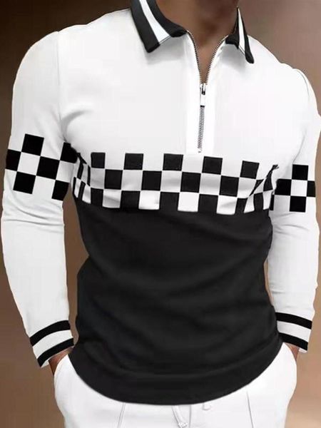 men's polos autumn fashion mens shirts casual patchwork zipper lapel male long sleeve plaid hommes u.s big size, White;black
men's polos autumn fashion mens shirts casual patchwork zipper lapel male long sleeve plaid hommes u.s big size, White;black