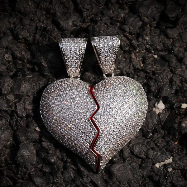 pendant necklaces red oil broken heart necklace iced qut chain silver color cubic zircon hip hop men's women jewelry gift party 
pendant necklaces red oil broken heart necklace iced qut chain silver color cubic zircon hip hop men's women jewelry gift party