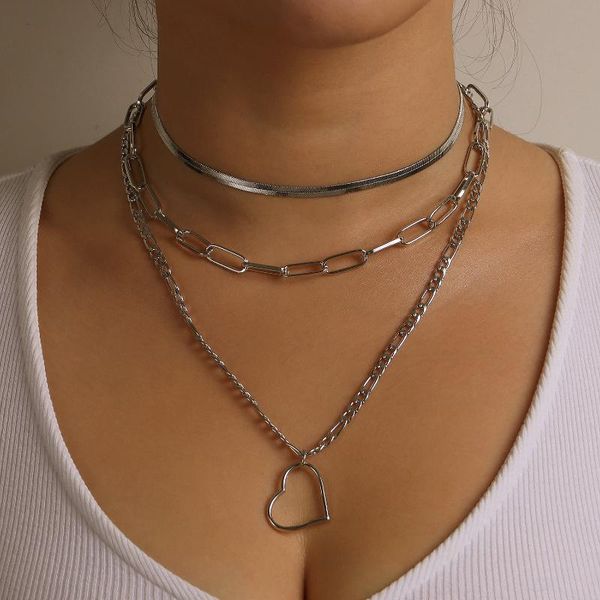 pendant necklaces silver color hollow heart necklace for women snake chain choker clavicle chains layered 2021 fashion jewelry
pendant necklaces silver color hollow heart necklace for women snake chain choker clavicle chains layered 2021 fashion jewelry