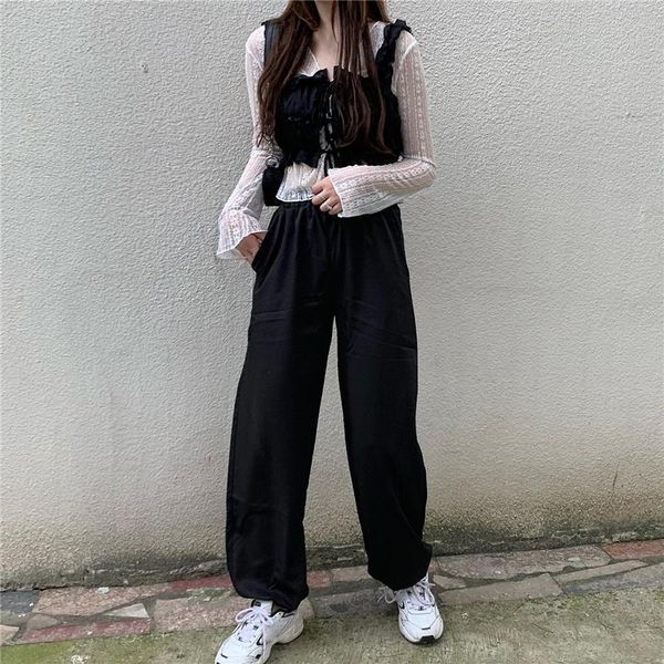 women's suits & blazers camisole women folds black japanese style girl streetwear harajuku chic vintage all-match retro female clothing, White;black
women's suits & blazers camisole women folds black japanese style girl streetwear harajuku chic vintage all-match retro female clothing, White;black