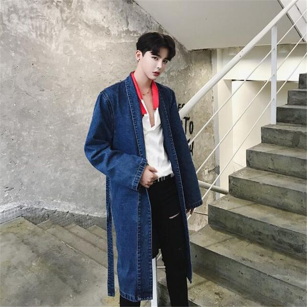 new spring and autumn retro denim coat men fashion casual high street hip hop long jean trench jacket n34v, Tan;black
new spring and autumn retro denim coat men fashion casual high street hip hop long jean trench jacket n34v, Tan;black