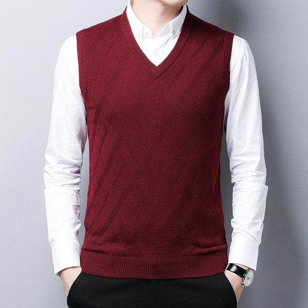 men's vests mens casual wool vest solid sleeveless cashmere sweater male v-neck, Black;white
men's vests mens casual wool vest solid sleeveless cashmere sweater male v-neck, Black;white