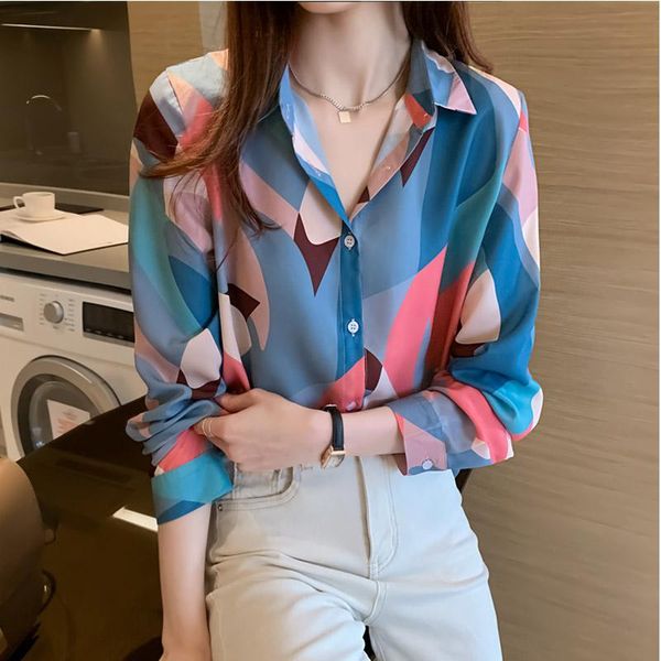 women's blouses & shirts western style casual autumn ladies lapel color chiffon shirt cardigan bottoming, White
women's blouses & shirts western style casual autumn ladies lapel color chiffon shirt cardigan bottoming, White