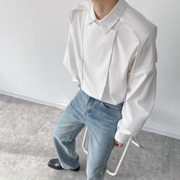men's casual shirts 2021autumn korean style personality stacked sleeves design men loose black white -xl, White;black
men's casual shirts 2021autumn korean style personality stacked sleeves design men loose black white -xl, White;black