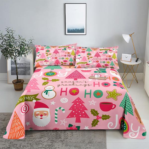 sheets & sets pink christmas bedding sheet home digital printing polyester bed flat with case print 
sheets & sets pink christmas bedding sheet home digital printing polyester bed flat with case print