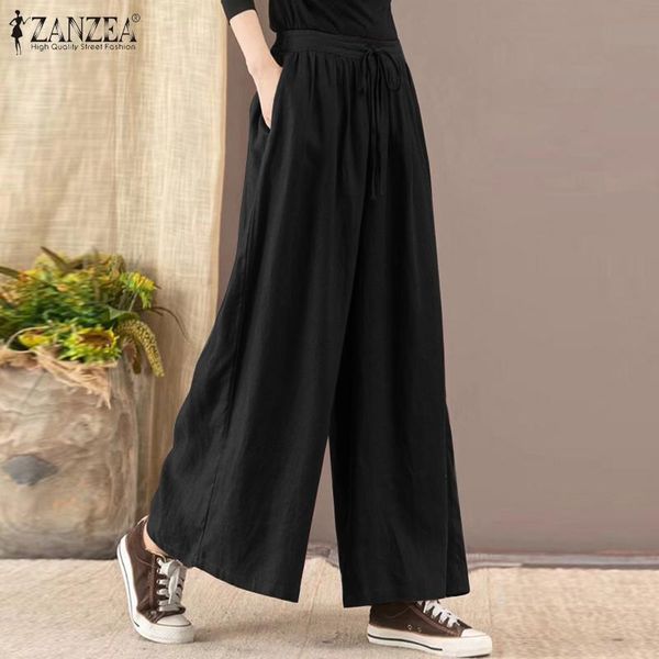 wide leg trousers casual elastic waist solid pants plus size zanzea women vintage pantalon palazzo spring maxi korean culottes, Black;white
wide leg trousers casual elastic waist solid pants plus size zanzea women vintage pantalon palazzo spring maxi korean culottes, Black;white
