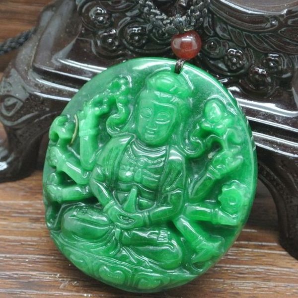 100% real jade hand-carved emerald green jade pendant thousand-hand guanyin pendant jadeite necklace pendants men, Red;blue
100% real jade hand-carved emerald green jade pendant thousand-hand guanyin pendant jadeite necklace pendants men, Red;blue