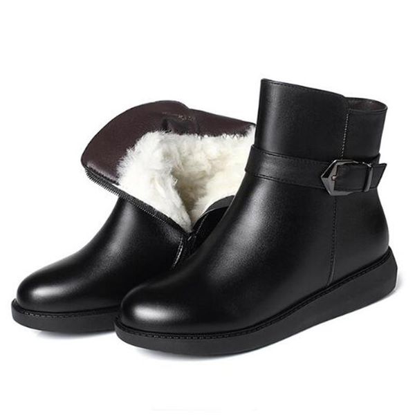 boots 2021 fashion winter snow full genuine leather women shoes flat wedges comfort warm wool ankle, Black
boots 2021 fashion winter snow full genuine leather women shoes flat wedges comfort warm wool ankle, Black