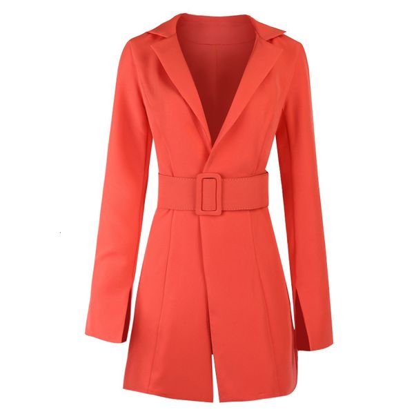 women net red 2021 spring and autumn solid slim temperament long section waist cuffs split wide belt suit jacket e8ml, White;black
women net red 2021 spring and autumn solid slim temperament long section waist cuffs split wide belt suit jacket e8ml, White;black