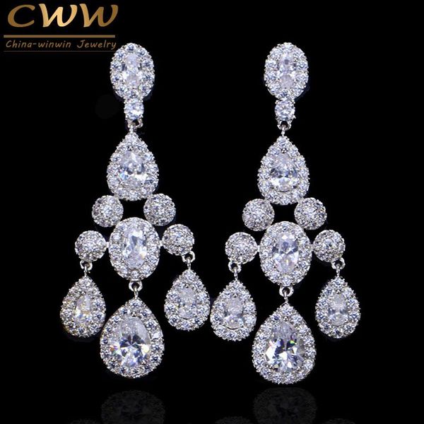 cwwzircons chandelier water drop shape cz cubic zirconia elegant long dangle women engagement wedding earring cz192, Silver
cwwzircons chandelier water drop shape cz cubic zirconia elegant long dangle women engagement wedding earring cz192, Silver