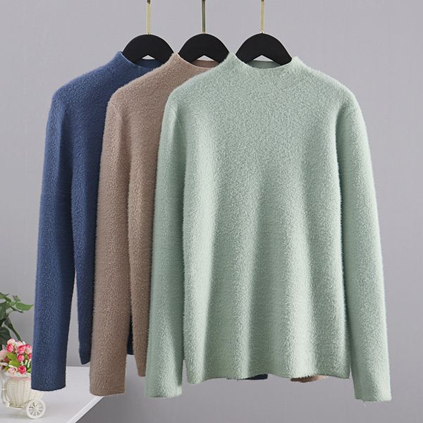 new women 2021 basic thick warm turtleneck pullovers autumn winter mink cashmere knit christmas sweater pull femme goct, White;black
new women 2021 basic thick warm turtleneck pullovers autumn winter mink cashmere knit christmas sweater pull femme goct, White;black