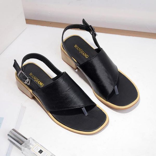 sandals large size for women 2021 summer european and american fashion belt buckle middle heel toe, Black
sandals large size for women 2021 summer european and american fashion belt buckle middle heel toe, Black