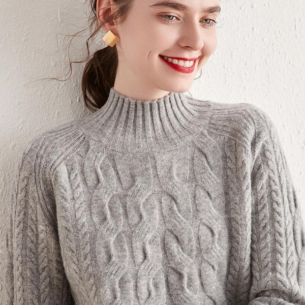 women's sweaters 2021 winter thick warm for woman 100% wool knitted long sleeve pullovers half-high oneck jumpers female, White;black
women's sweaters 2021 winter thick warm for woman 100% wool knitted long sleeve pullovers half-high oneck jumpers female, White;black