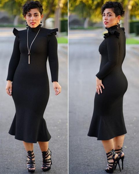 casual dresses ahvit solid color bodycon mermaid dress turtleneck ruffles embellished full sleeve package hip women party od8204, Black;gray
casual dresses ahvit solid color bodycon mermaid dress turtleneck ruffles embellished full sleeve package hip women party od8204, Black;gray