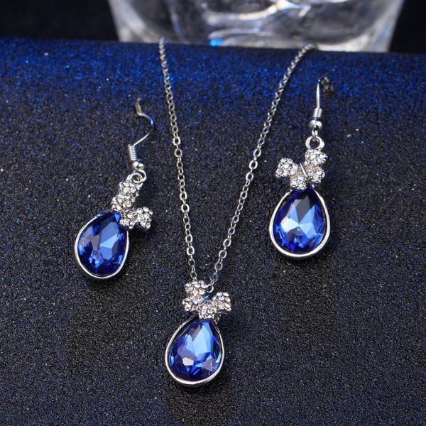 earrings & necklace hesiod african bridal chain wedding crystal flower waterdrop pendant women fashion jewellery set, Silver
earrings & necklace hesiod african bridal chain wedding crystal flower waterdrop pendant women fashion jewellery set, Silver