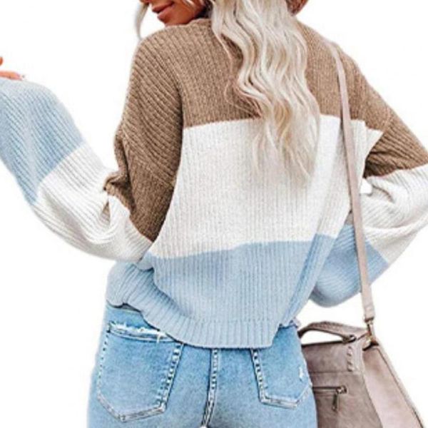 women's sweaters trendy ladies round neck color stitching knitted sweater casual comfortable, White;black
women's sweaters trendy ladies round neck color stitching knitted sweater casual comfortable, White;black